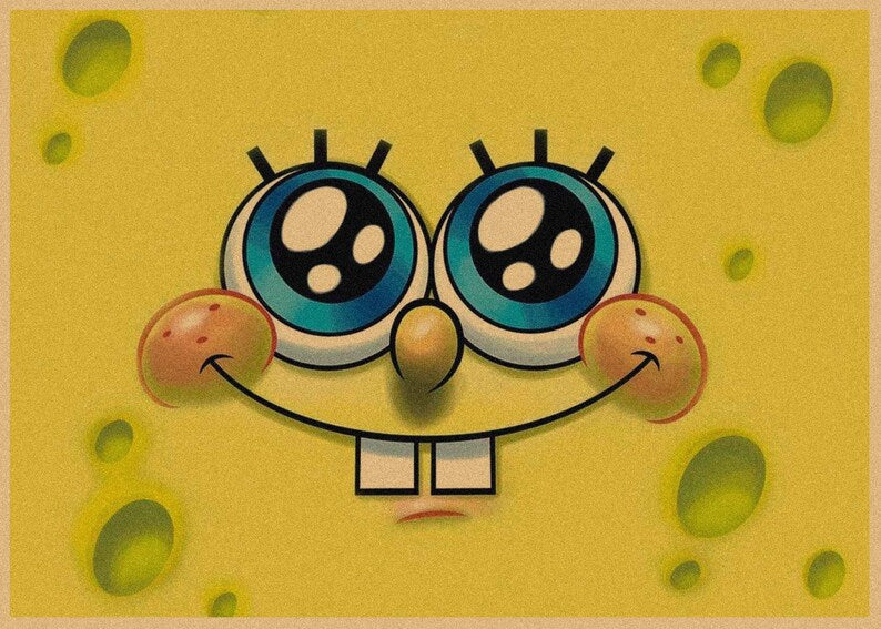 SpongeBob SquarePants Anime Kraft Paper Poster For Your Home Decor & Nostalgic Collector Lovers Gift