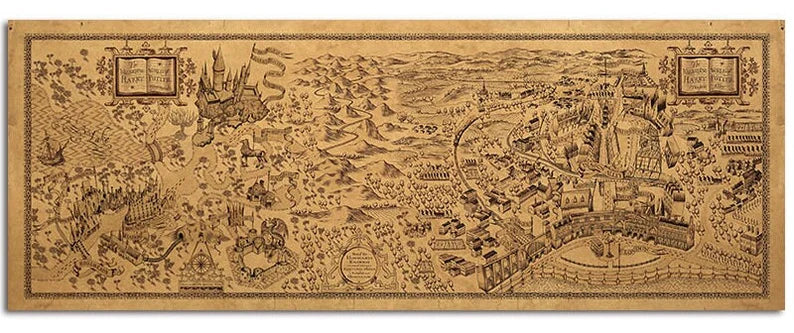 Wizard School Map Kraft Paper Poster For Your Home Decor & Nostalgic Collector Lovers Gift