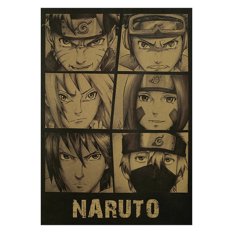 Naruto Retro Anime Kraft Paper Poster For Your Home Decor & Nostalgic Collector Lovers Gift