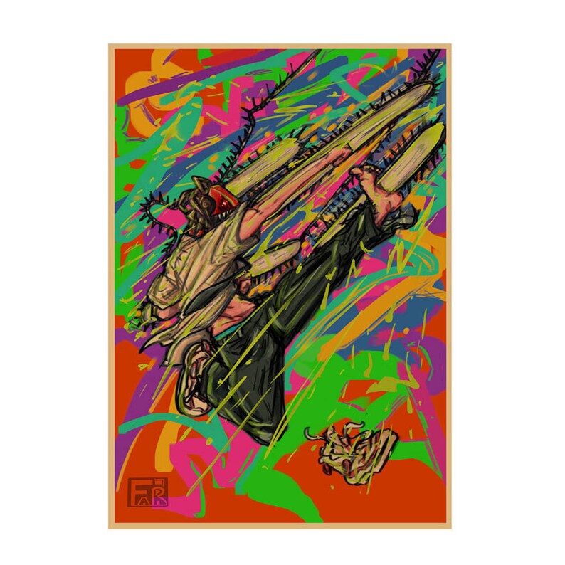 Chainsaw Man Anime Kraft Paper Poster For Your Home Decor & Nostalgic Collector Lovers Gift
