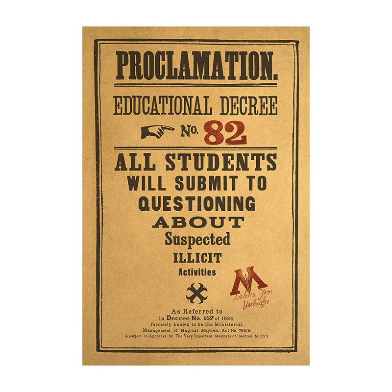 Educational Decree Kraft Paper Poster For Your Home Decor & Nostalgic Collector Lovers Gift
