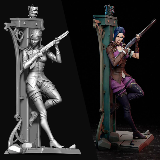 Caitlyn Figurine – Arcane Sheriff of Piltover Statue|- League of Legends Character Sculpture