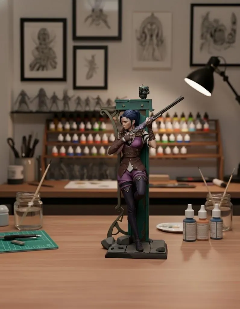 Caitlyn Figurine – Arcane Sheriff of Piltover Statue|- League of Legends Character Sculpture