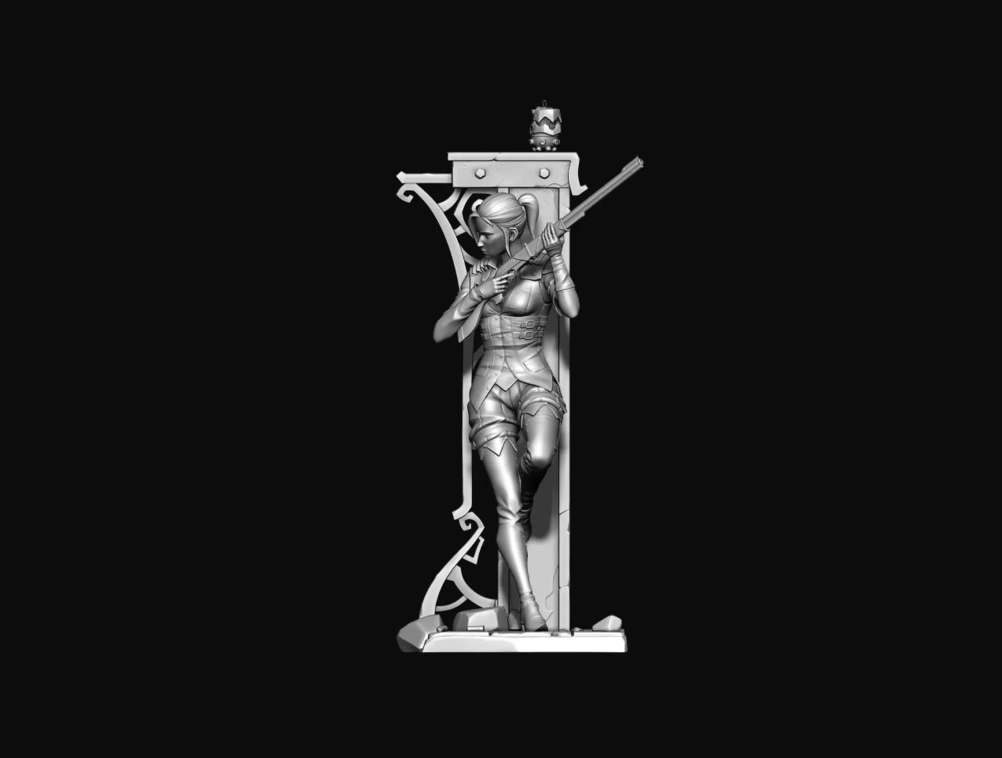 Caitlyn Figurine – Arcane Sheriff of Piltover Statue|- League of Legends Character Sculpture