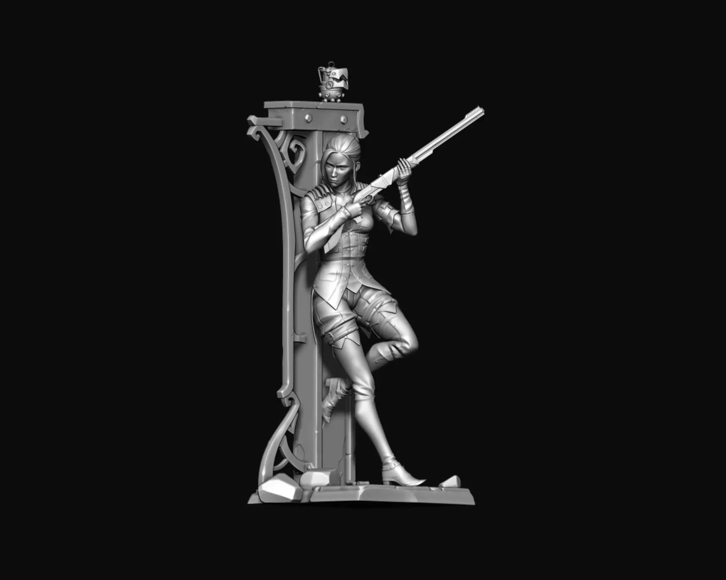 Caitlyn Figurine – Arcane Sheriff of Piltover Statue|- League of Legends Character Sculpture