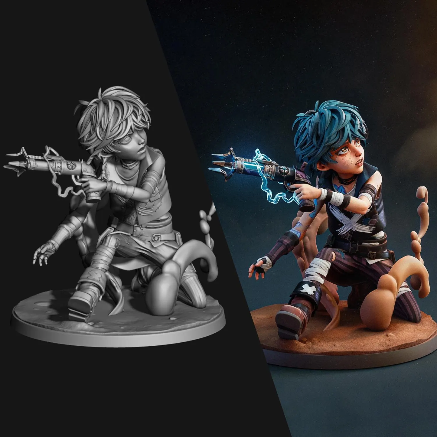 Isha – Handcrafted 3D Printed Figurine | Sci-Fantasy Collectible for Gamers & Collectors