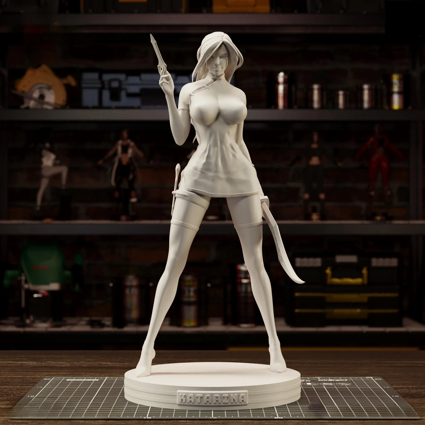 Katarina Figurine – Handcrafted 3D Printed Statue | League of Legends Character Sculpture