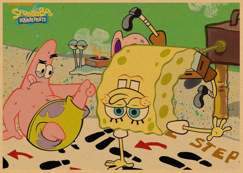 SpongeBob SquarePants Anime Kraft Paper Poster For Your Home Decor & Nostalgic Collector Lovers Gift