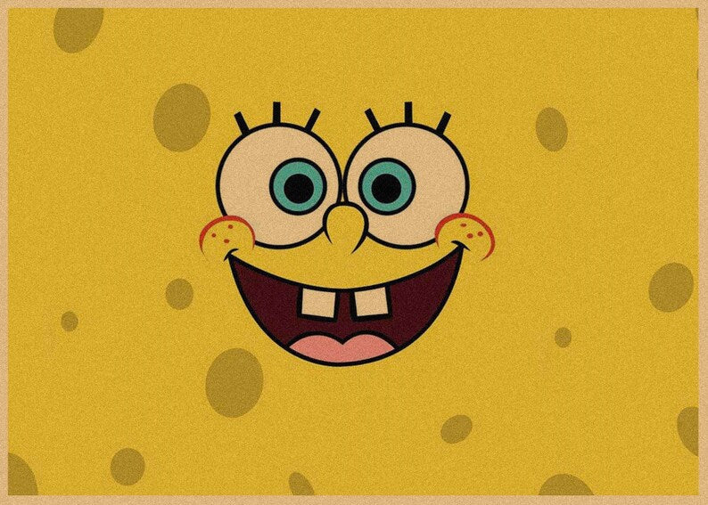 SpongeBob SquarePants Anime Kraft Paper Poster For Your Home Decor & Nostalgic Collector Lovers Gift