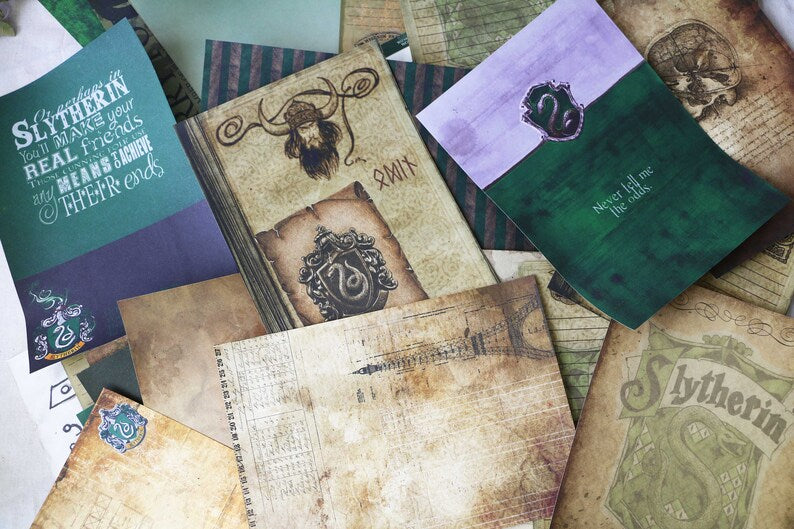Wizard School Junk Journal Scrapbook Paper For DIY Crafts, Retro Junk Journal Background Paper Pack Supplies