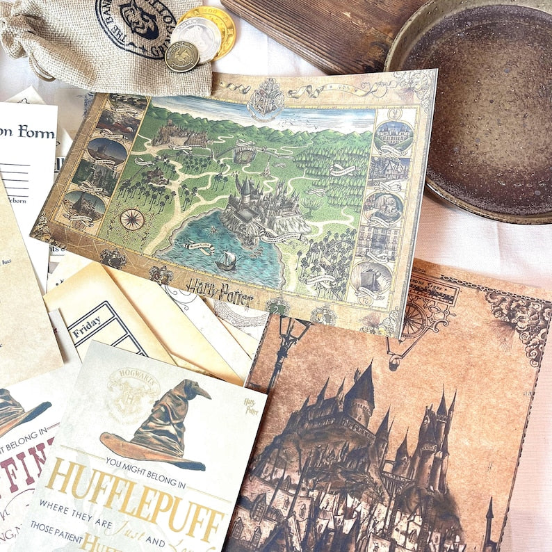 Wizard School Junk Journal Scrapbook Paper For DIY Crafts, Retro Junk Journal Background Paper Pack Supplies