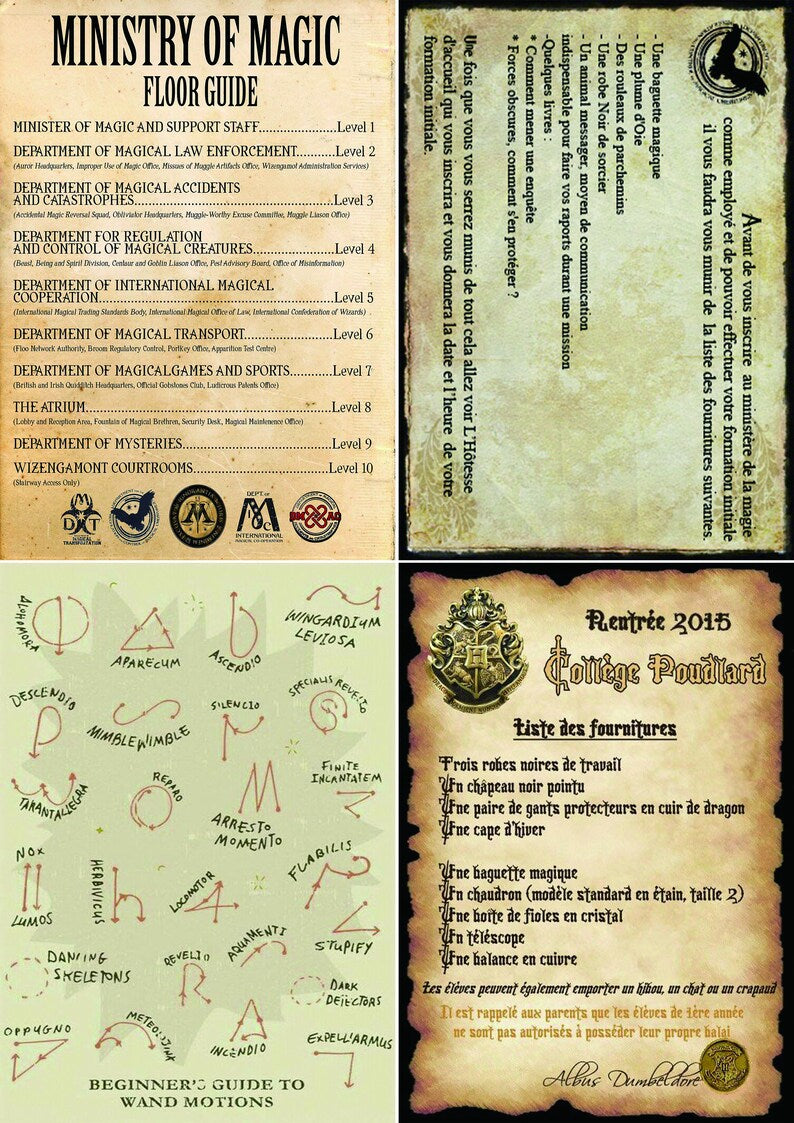 Wizard School Junk Journal Scrapbook Paper For DIY Crafts, Retro Junk Journal Background Paper Pack Supplies