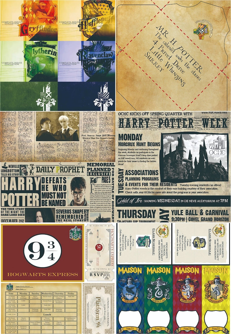 Wizard School Junk Journal Scrapbook Paper For DIY Crafts, Retro Junk Journal Background Paper Pack Supplies