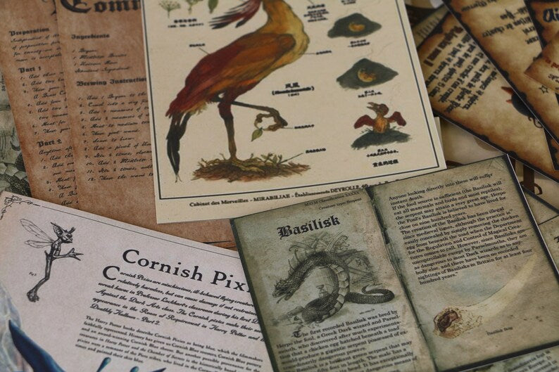 Wizard School Junk Journal Scrapbook Paper For DIY Crafts, Retro Junk Journal Background Paper Pack Supplies