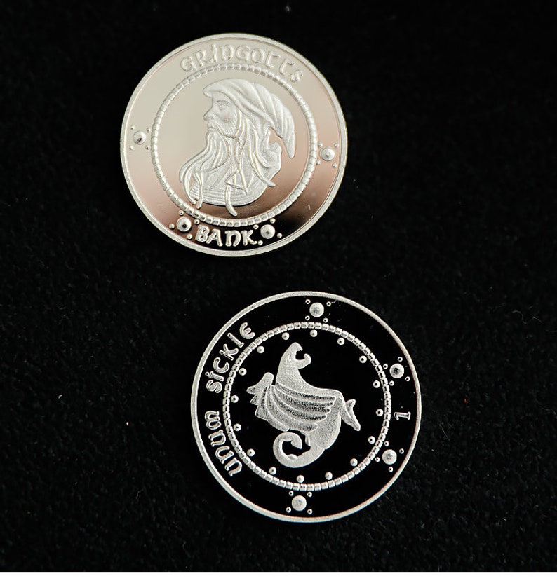 Wizard School Coin For Junk Journal, Gringotts Bank, Bag of Wizarding Money