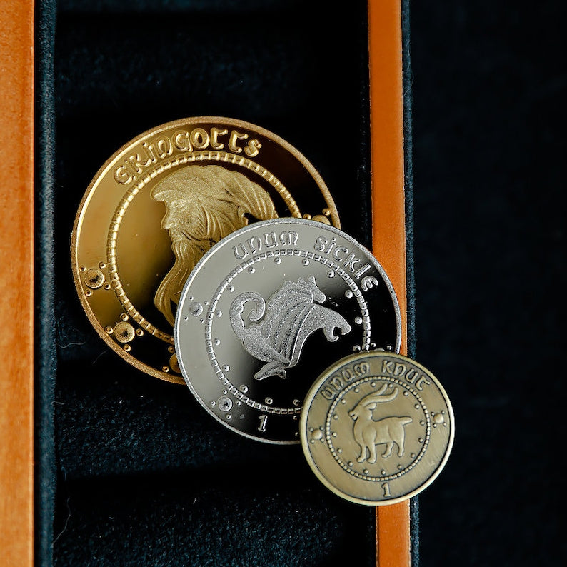 Wizard School Coin For Junk Journal, Gringotts Bank, Bag of Wizarding Money