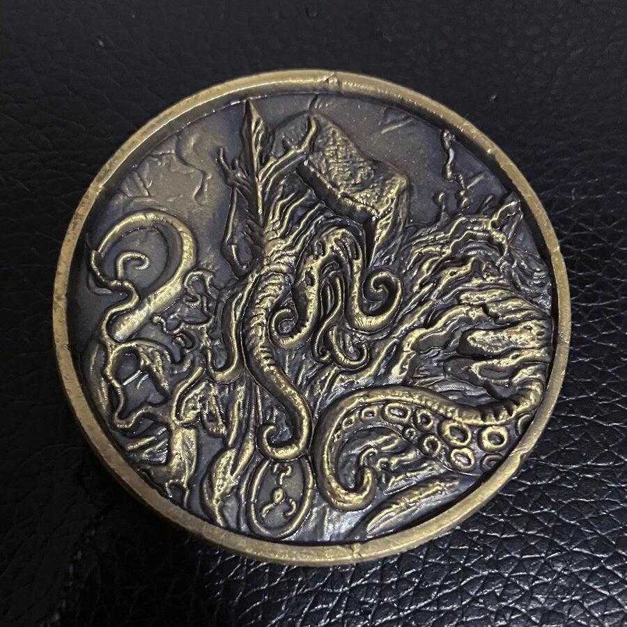 Cthulhu Coin For Collectors Lovers, Every Day Carry Decision Coin Or Challenge Coin