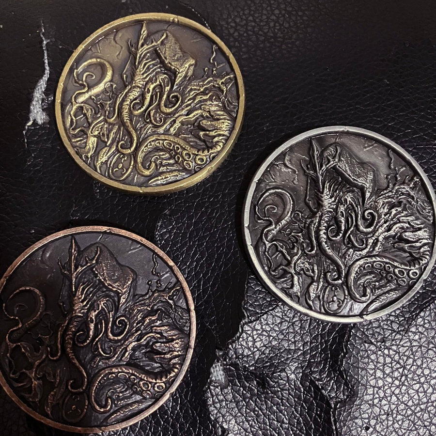 Cthulhu Coin For Collectors Lovers, Every Day Carry Decision Coin Or Challenge Coin