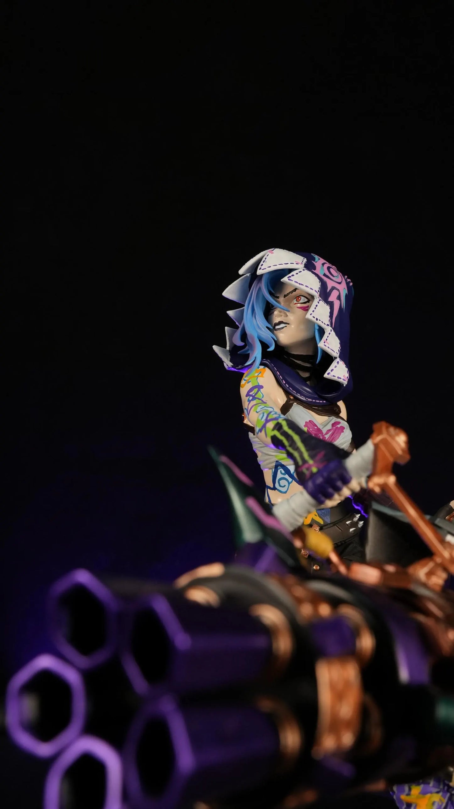 Arcane Jinx Figurine – Handcrafted 3D Printed Statue | League of Legends Character Sculpture
