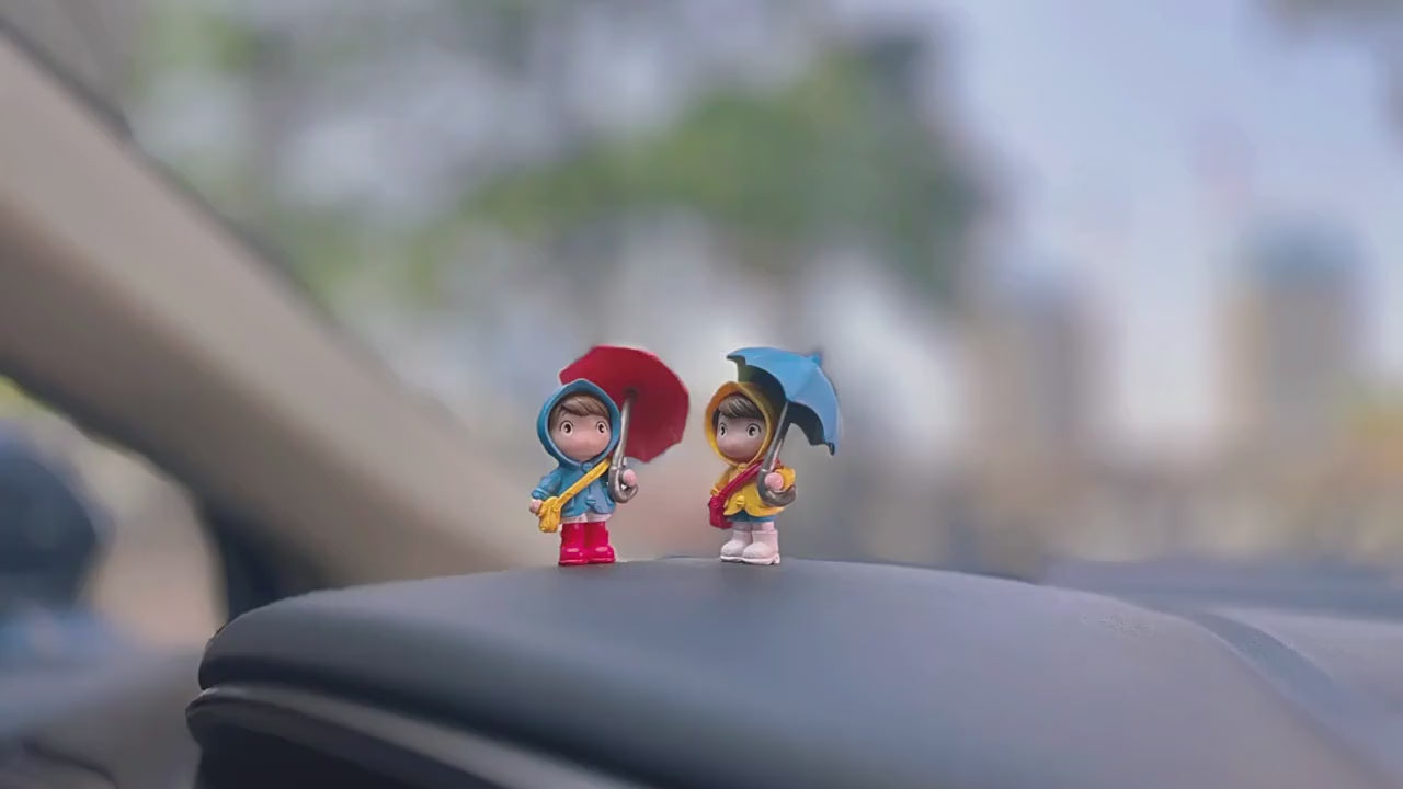 Cute Umbrella Girl Anime Figurine Car Dashboard Decor, Standing Car Pendant Ornament, Car Interior Decoration