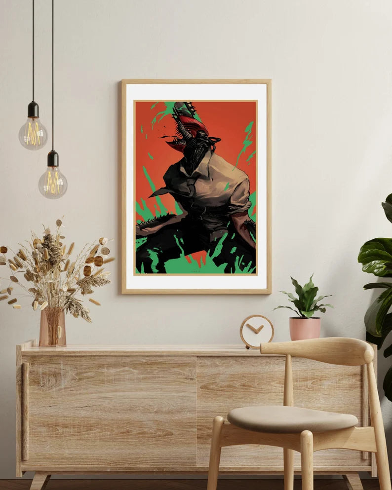 Chainsaw Man Retro Anime Kraft Paper Poster For Your Home Decor & Nostalgic Collector Lovers Gift Chainsaw Man