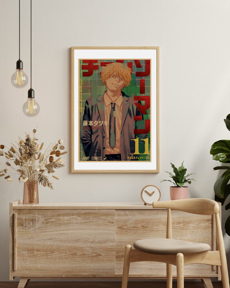 Chainsaw Man Retro Anime Kraft Paper Poster For Your Home Decor & Nostalgic Collector Lovers Gift
