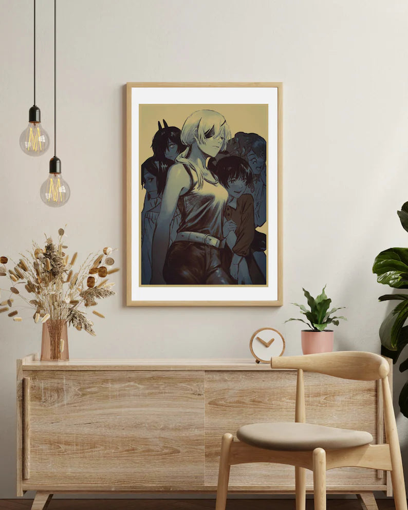 Chainsaw Man Retro Anime Kraft Paper Poster For Your Home Decor & Nostalgic Collector Lovers Gift