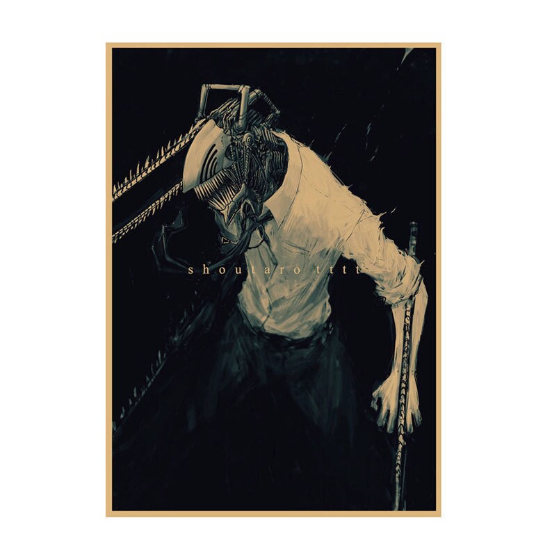 Chainsaw Man Retro Anime Kraft Paper Poster For Your Home Decor & Nostalgic Collector Lovers Gift