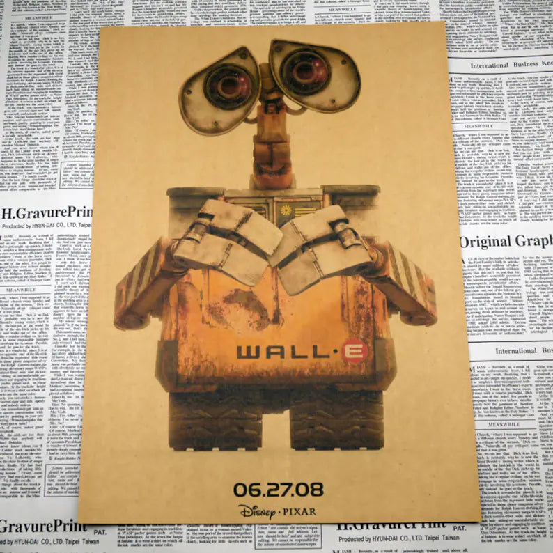 WALL-E Retro Kraft Paper Poster For Your Home Decor & Nostalgic Collector Lovers Gift