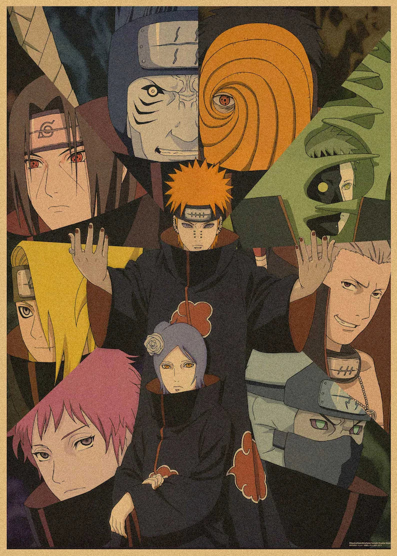 Naruto Retro Anime Kraft Paper Poster For Your Home Decor & Nostalgic Collector Lovers Gift
