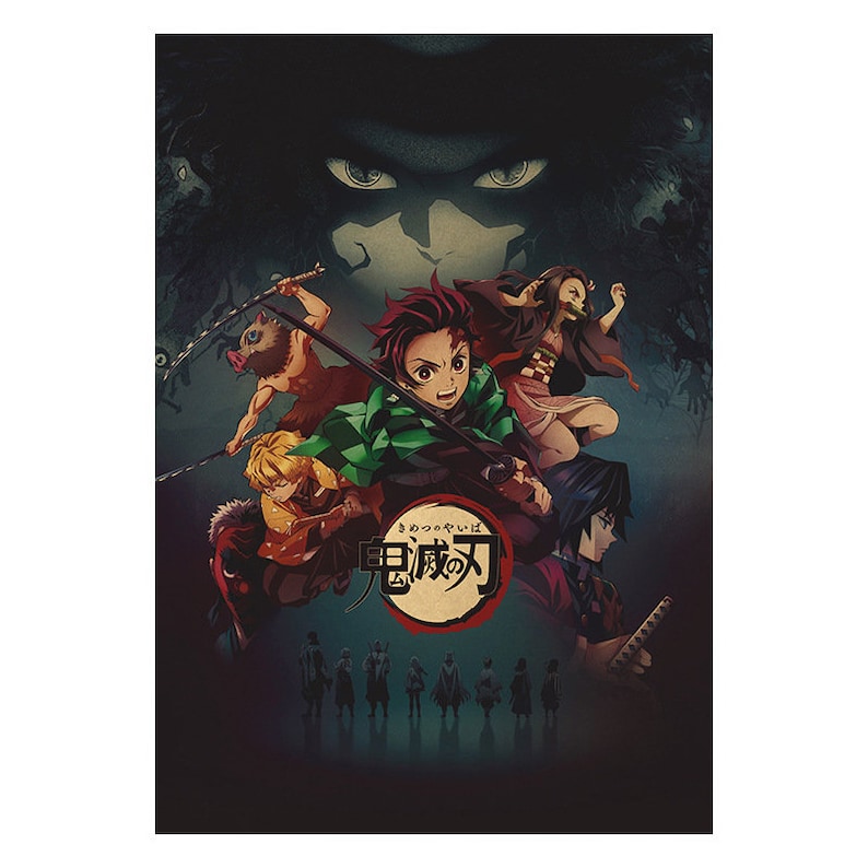 Demon Slayer Retro Anime Kraft Paper Poster For Your Home Decor & Nostalgic Collector Lovers Gift
