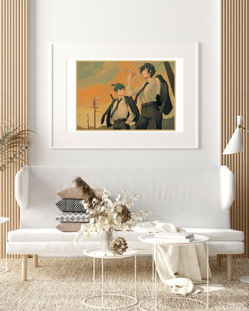 Chainsaw Man Retro Anime Kraft Paper Poster For Your Home Decor & Nostalgic Collector Lovers Gift