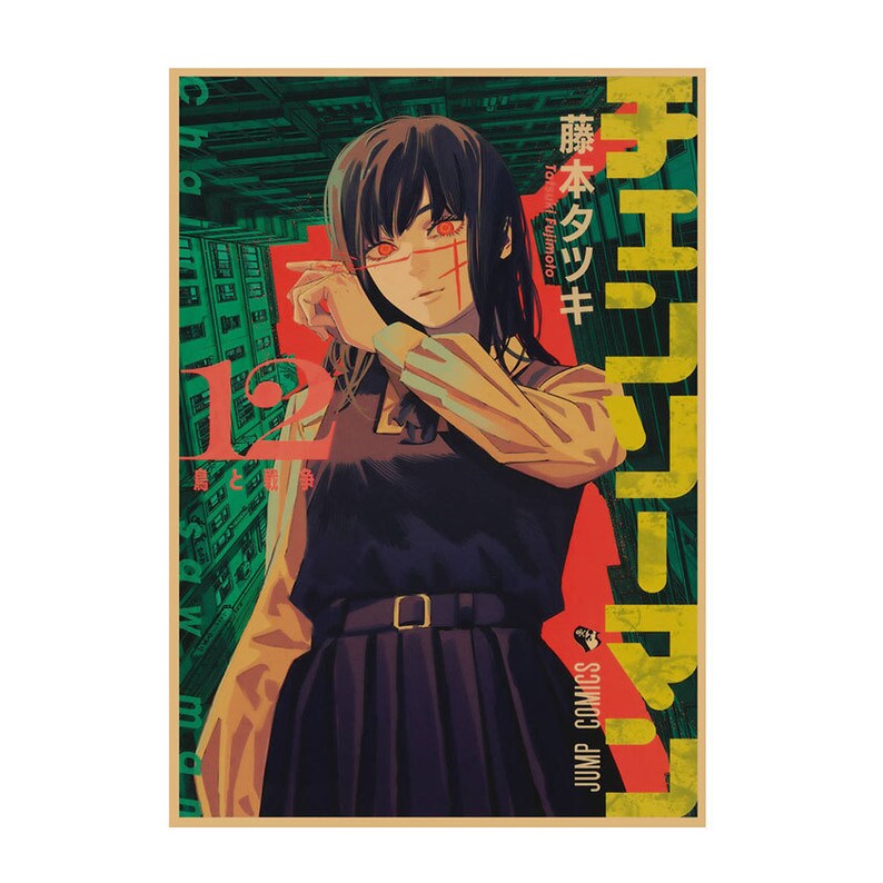 Chainsaw Man Retro Anime Kraft Paper Poster For Your Home Decor & Nostalgic Collector Lovers Gift