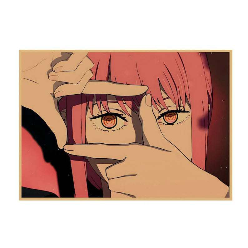 Chainsaw Man Retro Anime Kraft Paper Poster For Your Home Decor & Nostalgic Collector Lovers Gift