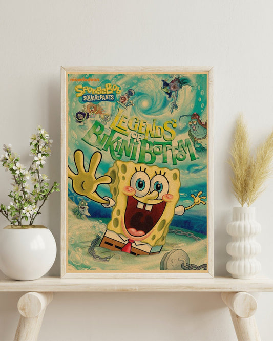 SpongeBob SquarePants Anime Kraft Paper Poster For Your Home Decor & Nostalgic Collector Lovers Gift