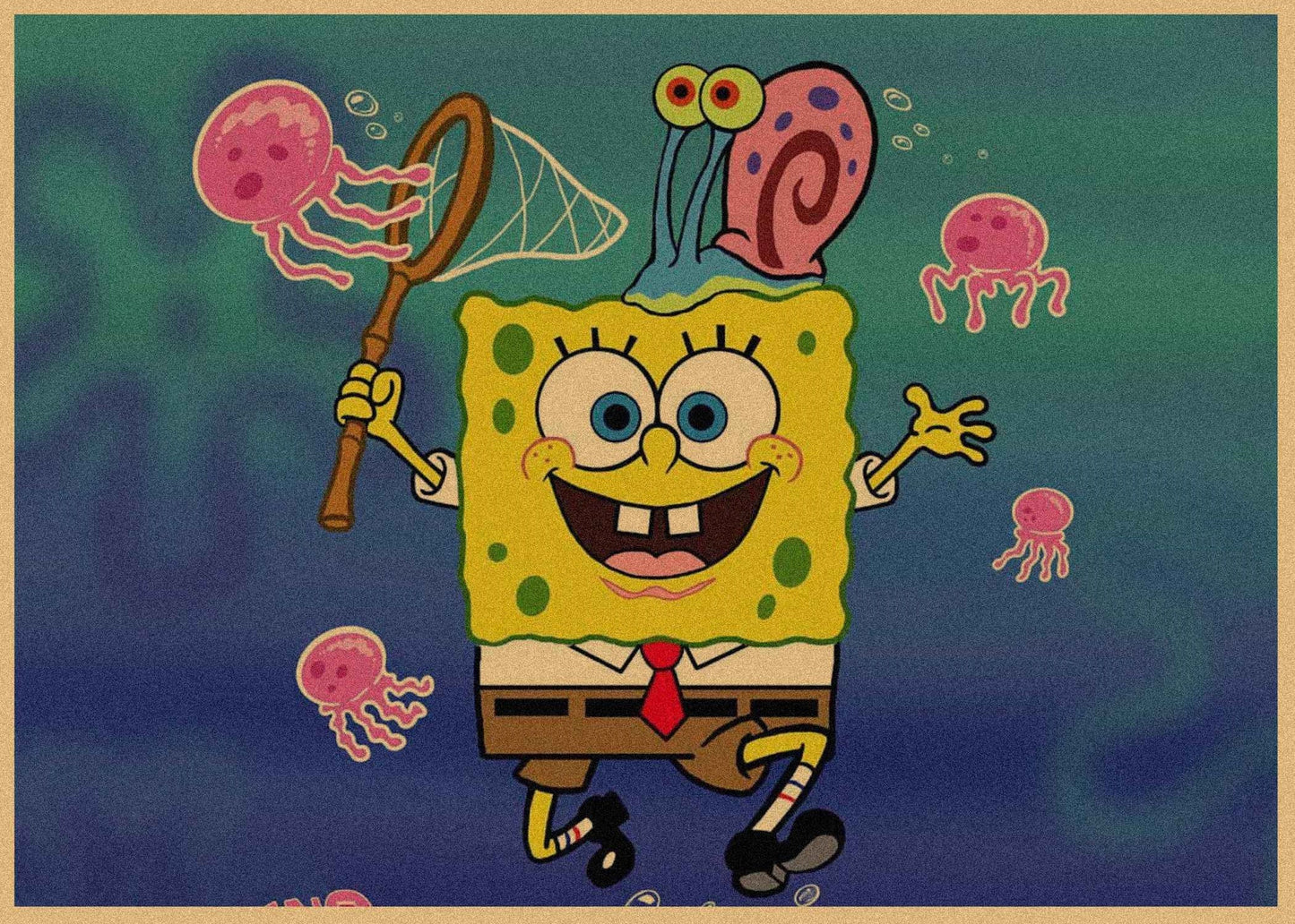 SpongeBob SquarePants Anime Kraft Paper Poster For Your Home Decor & Nostalgic Collector Lovers Gift