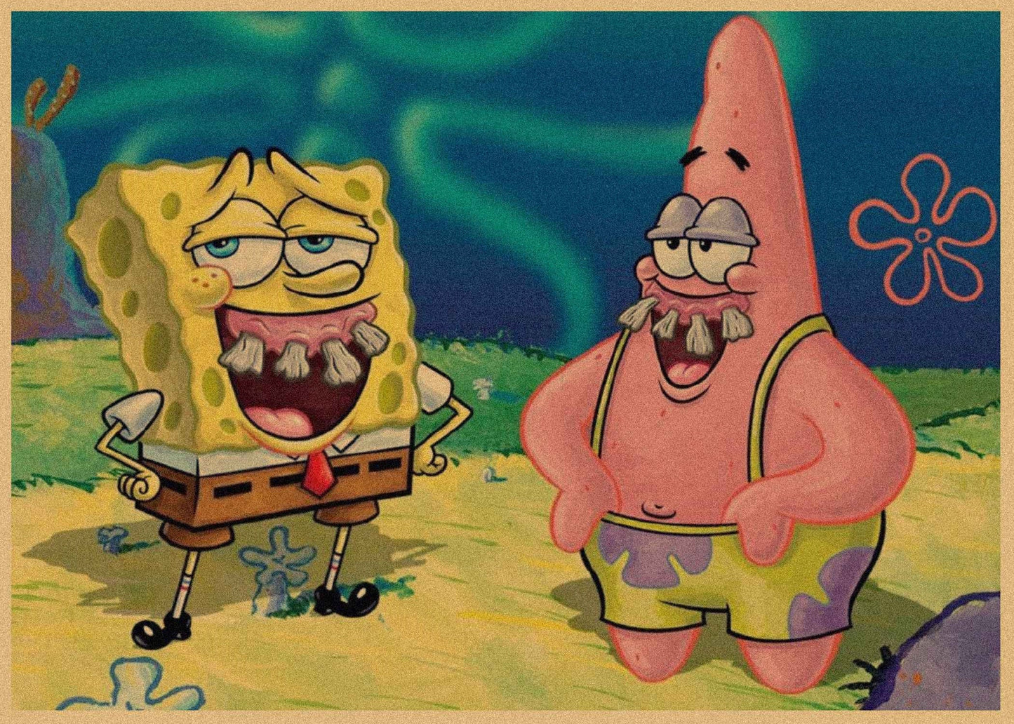 SpongeBob SquarePants Anime Kraft Paper Poster For Your Home Decor & Nostalgic Collector Lovers Gift