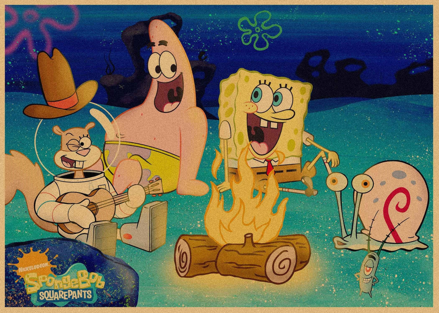 SpongeBob SquarePants Anime Kraft Paper Poster For Your Home Decor & Nostalgic Collector Lovers Gift