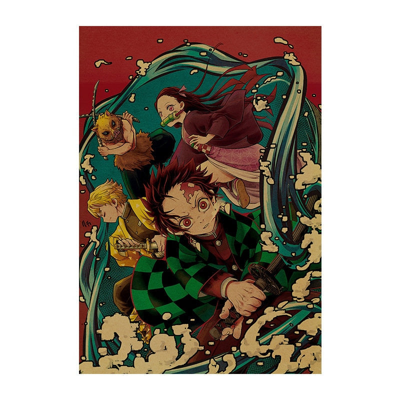 Retro Anime Kraft Paper Poster For Your Home Decor & Nostalgic Collector Lovers Gift