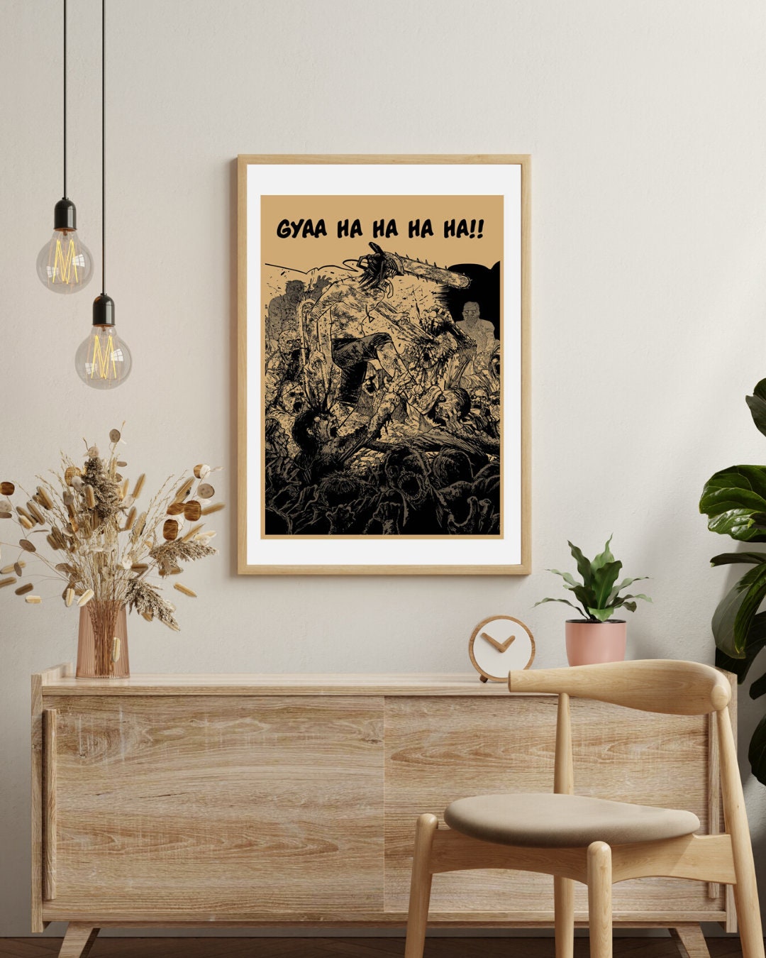 Chainsaw Man Retro Anime Kraft Paper Poster For Your Home Decor & Nostalgic Collector Lovers Gift