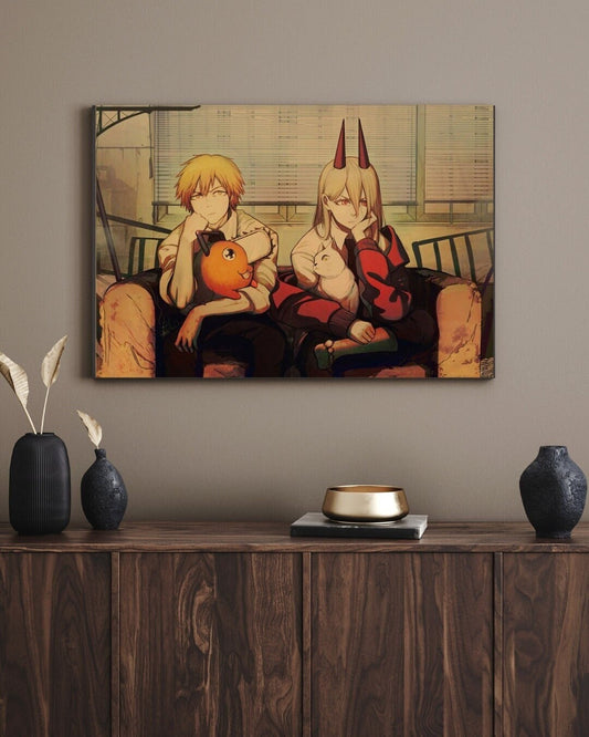 Chainsaw Man Retro Anime Kraft Paper Poster For Your Home Decor & Nostalgic Collector Lovers Gift