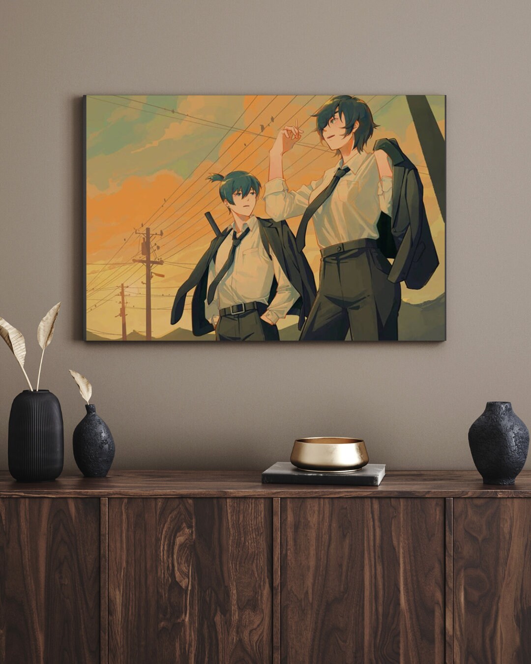 Chainsaw Man Retro Anime Kraft Paper Poster For Your Home Decor & Nostalgic Collector Lovers Gift