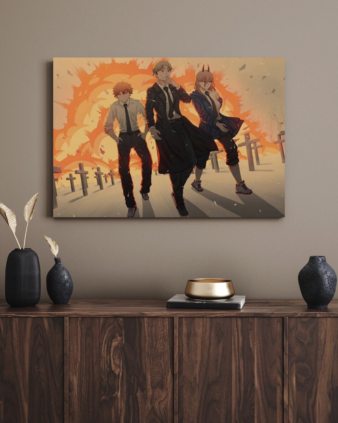 Chainsaw Man Retro Anime Kraft Paper Poster For Your Home Decor & Nostalgic Collector Lovers Gift