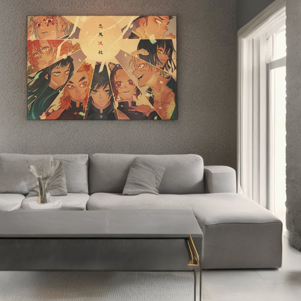 Demon Slayer Retro Anime Kraft Paper Poster For Your Home Decor