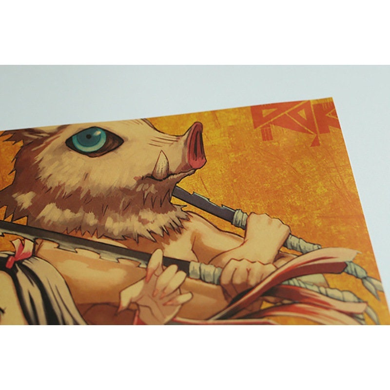 Demon Slayer Retro Anime Kraft Paper Poster For Your Home Decor & Nostalgic Collector Lovers Gift