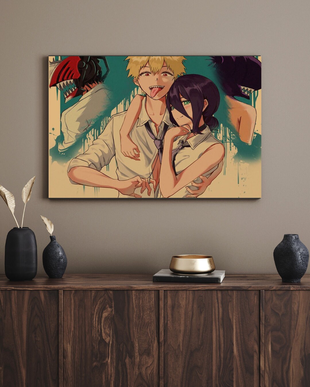 Chainsaw Man Retro Anime Kraft Paper Poster For Your Home Decor & Nostalgic Collector Lovers Gift