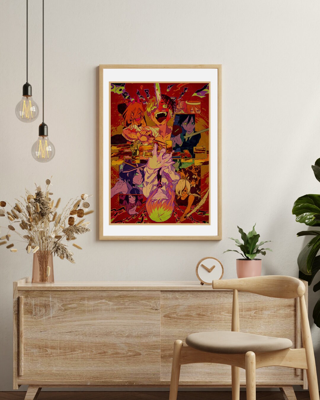 Chainsaw Man Retro Anime Kraft Paper Poster For Your Home Decor & Nostalgic Collector Lovers Gift