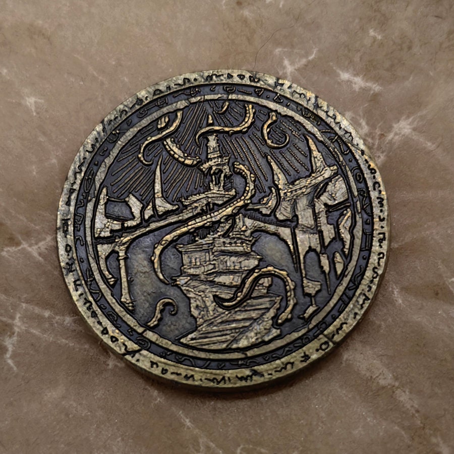 Cthulhu Coin For Collectors Lovers, Every Day Carry Decision Coin Or Challenge Coin