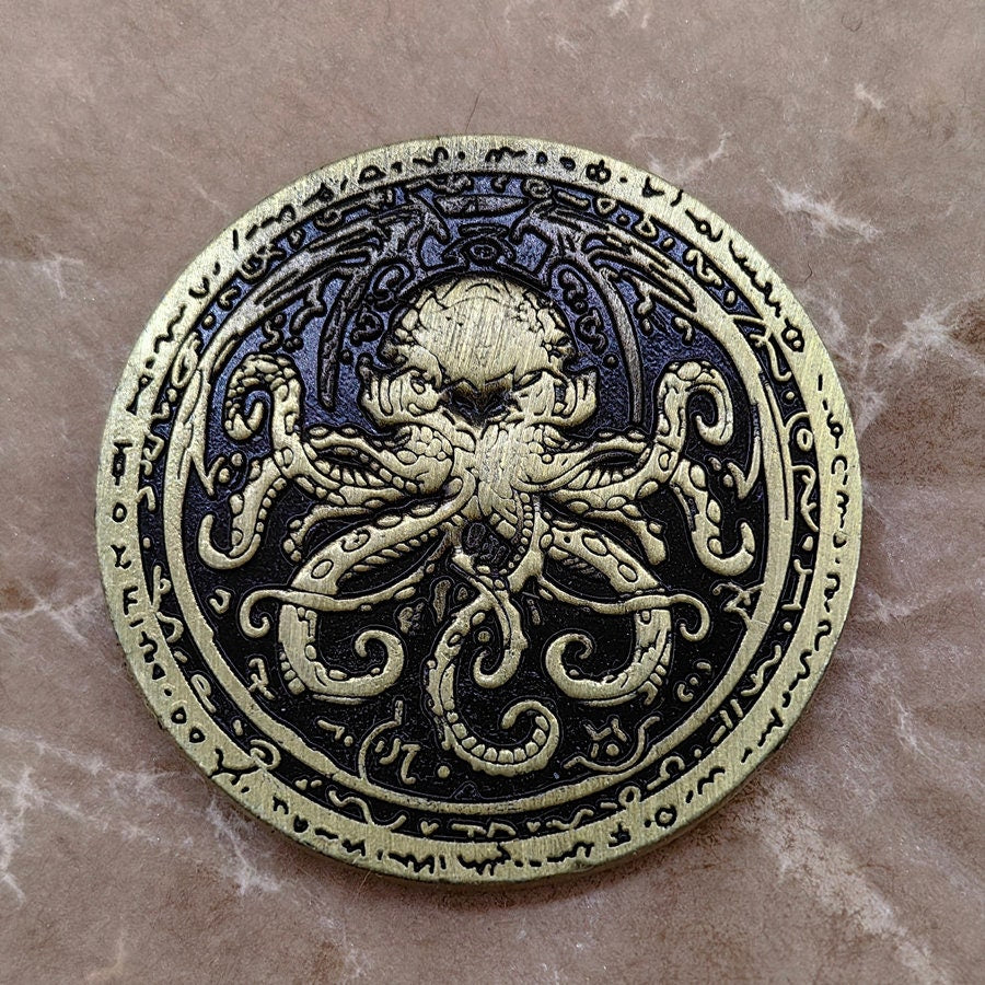 Cthulhu Coin For Collectors Lovers, Every Day Carry Decision Coin Or Challenge Coin