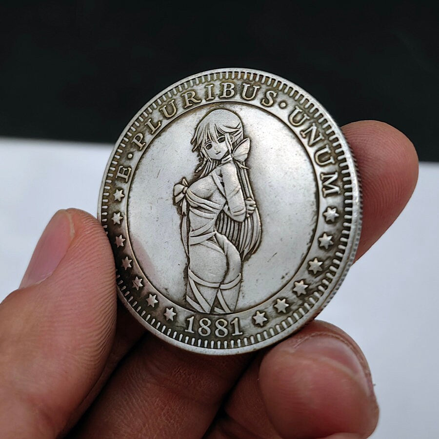 Tie Girl Coin For Collectors Lovers, Every Day Carry Decision Coin Or Challenge Coin
